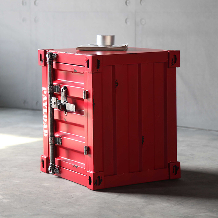 Coffee Bar Hotel Square Iron Shipping Container End Table Customized