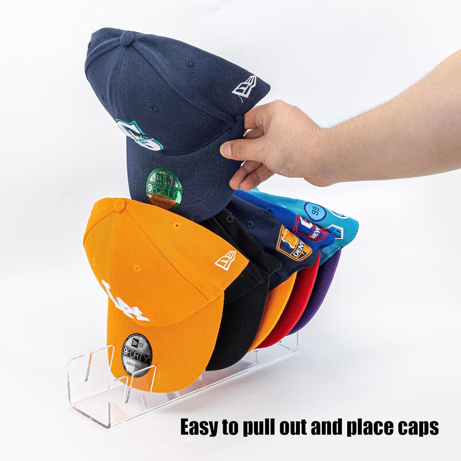 Light Duty Clear Acrylic Display Case Double Sided Clothing Baseball Hat Display Rack
