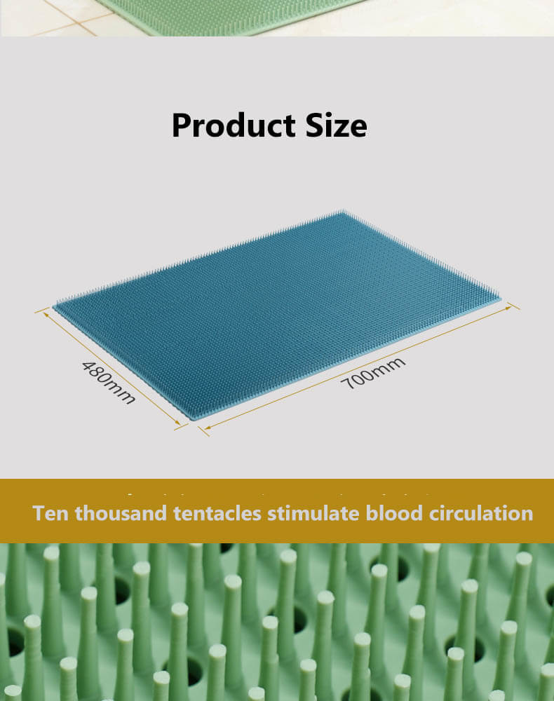 Factory Customied Shower Foot Washing Pad Back Massage Suction Mat Bathroom Cleaning Body Spa Silicone Scrubber Mat