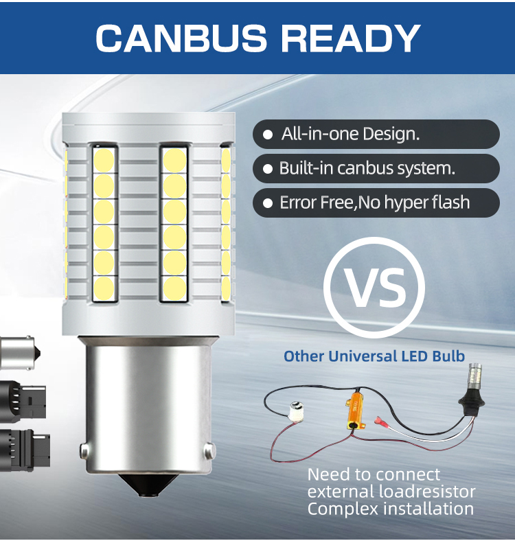 High Brightness Bulb Led Canbus P21w Ba15s 1156 1157 7440 7443 T15 W5W T10 T20 Car Turn Signals Lights
