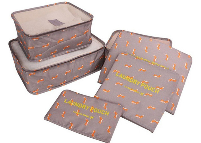 Cartoon travel storage bag 6pcs set luggage sorting sub-bags clothing travel bag