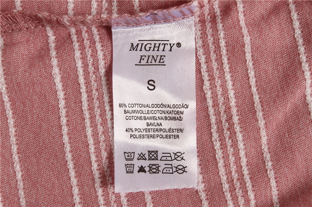 Stockpapa Pink Khaki Mens Striped Tee S M L XL