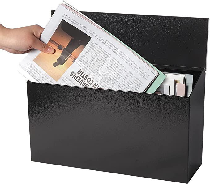 Wall Mount Locking Mailbox Large Capacity with Code Lock Black House Numbers Included