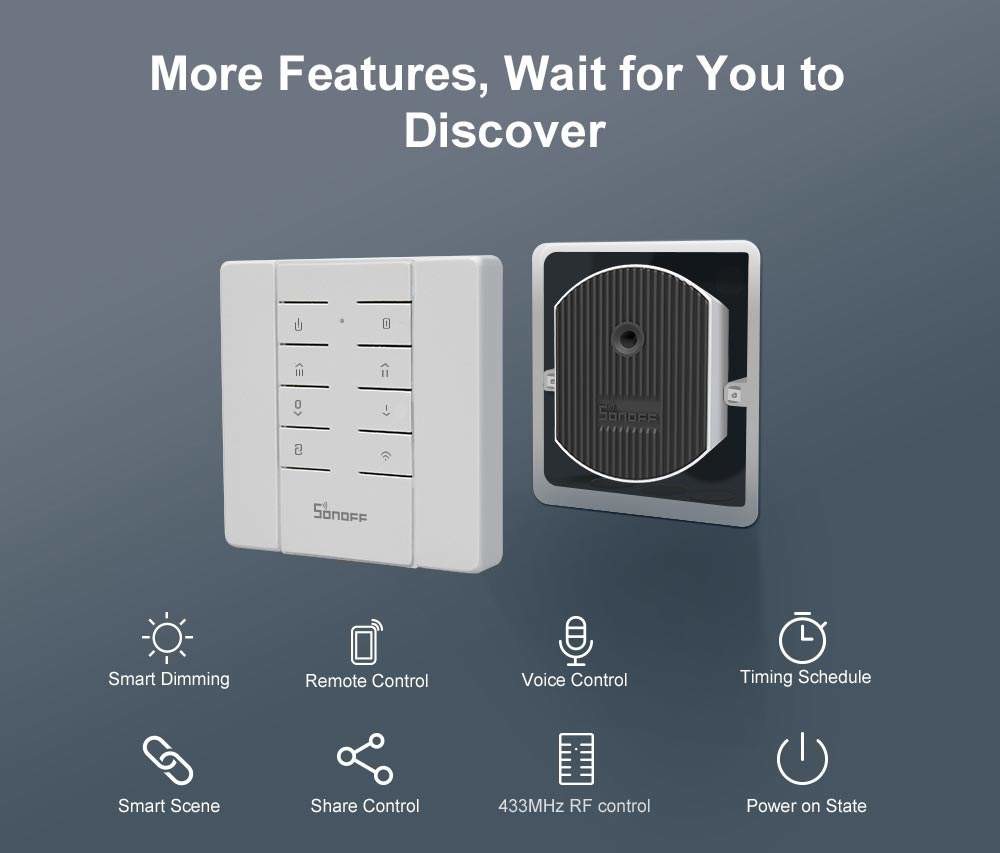Smart Home SONOFF RM433 Wifi Smart Dimmer Switch Mini Switch Module Adjust Light Brightness