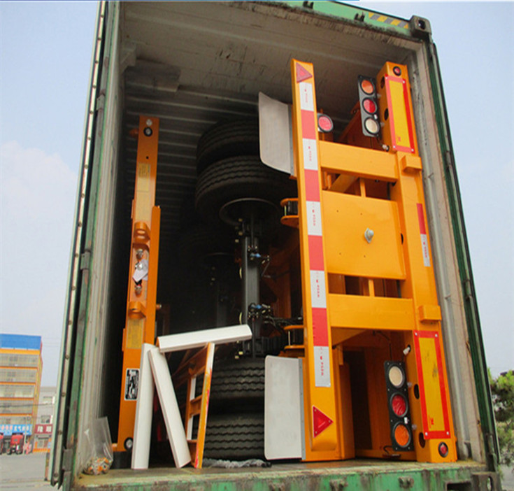 Heavy Duty Tri Axle Dump Truck , 50 Ton Flatbed Semi Truck Trailer For Container