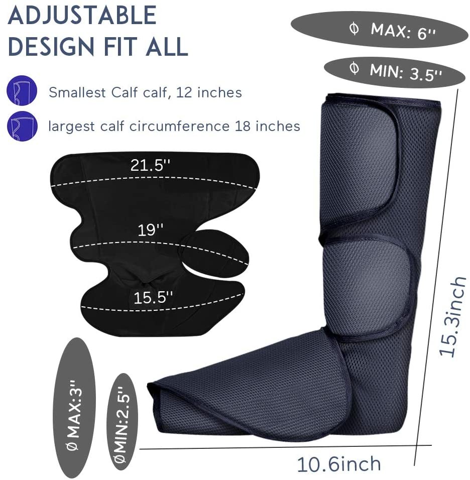 Heat 21W Air Pressure Foot And Leg Compression Massager For Circulation