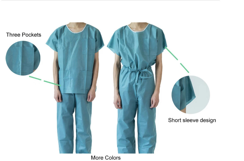 V Neck Nonwoven Hospital Clothes For Patients