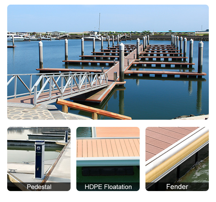 Portable Aluminum Floating Docks Walkway Pontoon For Marina Yacht Boat Berth