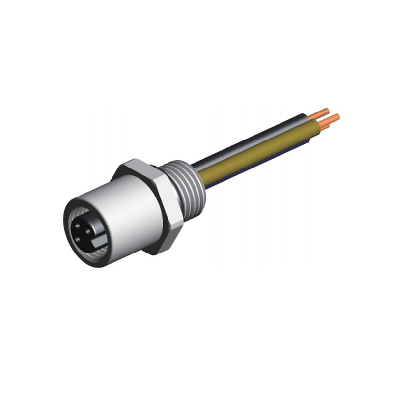 3P 4P Automation Connector Waterproof M5 Straight Female Front Panel Mount Connector