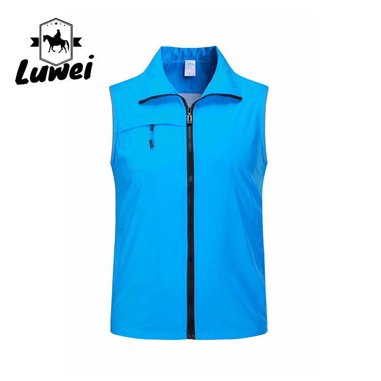New Male Casual Summer Big Size Reflective Slim Fit Lapel Utility Zipper Thin Workwear Waistcoats Oversized Vests for Men