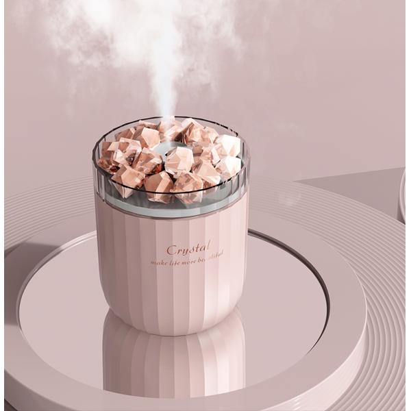 Portable Crystal Himalayan Salt Lamp Ultrasonic Air Humidifier With Soothing Atmosphere Lamp