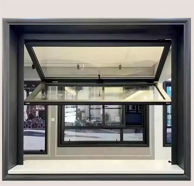Black Aluminum Windproof Windows House Awning Windows With 8-Way Seal