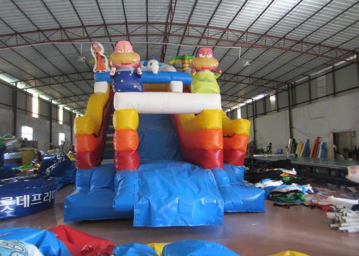 The Simpsons themed inflatable water park big inflatable slide with sealed water pool for children