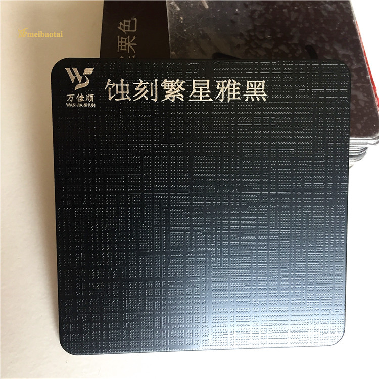Anti Finger Print Pvd Black Etched Stainless Steel Sheet For Door Decorate