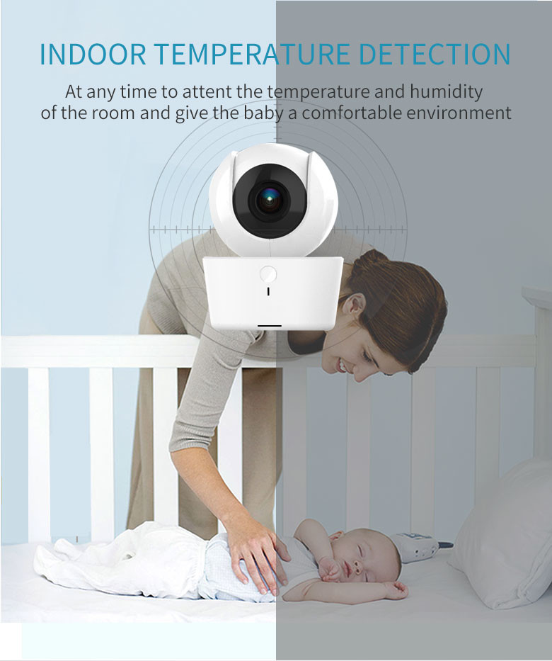Smart Phone 720p Babyphone Monitor 5V Home Pet Camera Ring Music WiFi Video With Crib Mount