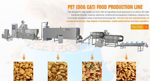 Industrial Dog Cat Pet Pellet Feed Food Extruder Making Production Line