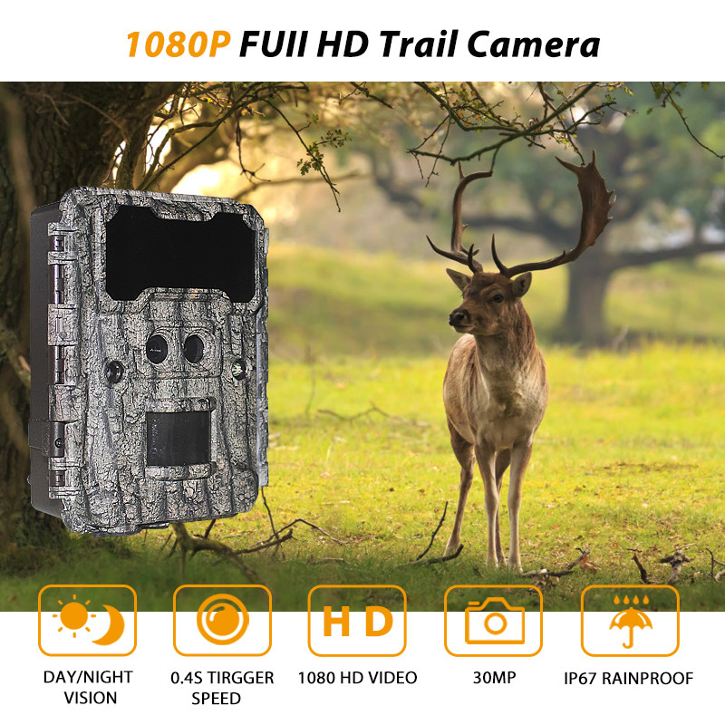 Hot sale Dual lens Nigh version trail camera 30MP, 1080P High resolution 940nm No glow Waterproof IP65
