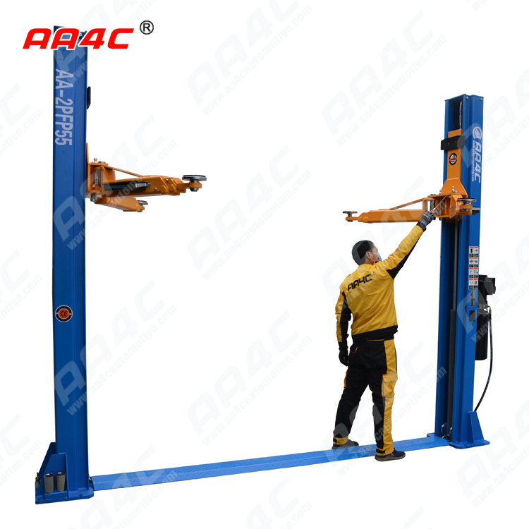 AA4C 12000lbs 5.5T hydraulic baseplate dual sides manual unlock 2 post vehicle lift AA-2PFP55