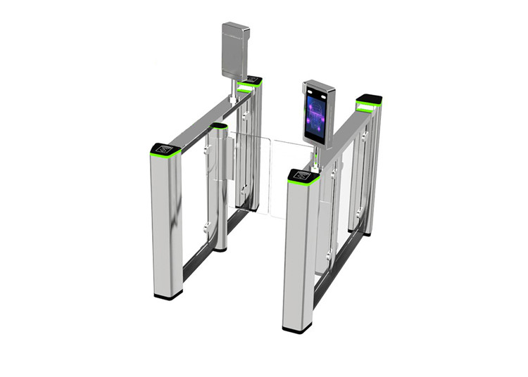Tempered Glass SS304 0.4S Fastlane Pedestrian Barrier Gate