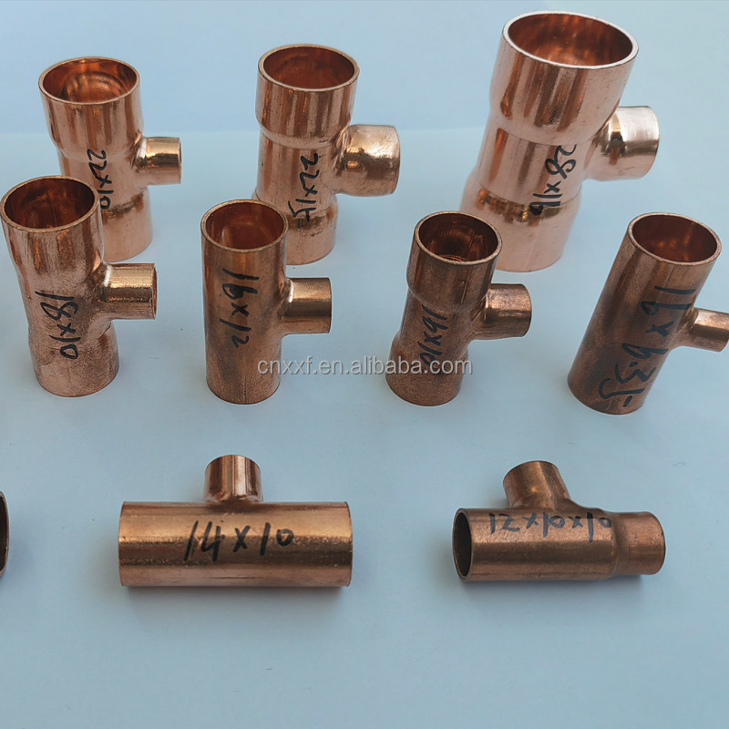 Various Types Copper Tee T18033/EN1057/ASTM B88/AS1432 Fittings TP2 Cu-DHP C12200 C1220 Forged for Pipe Lines Connect