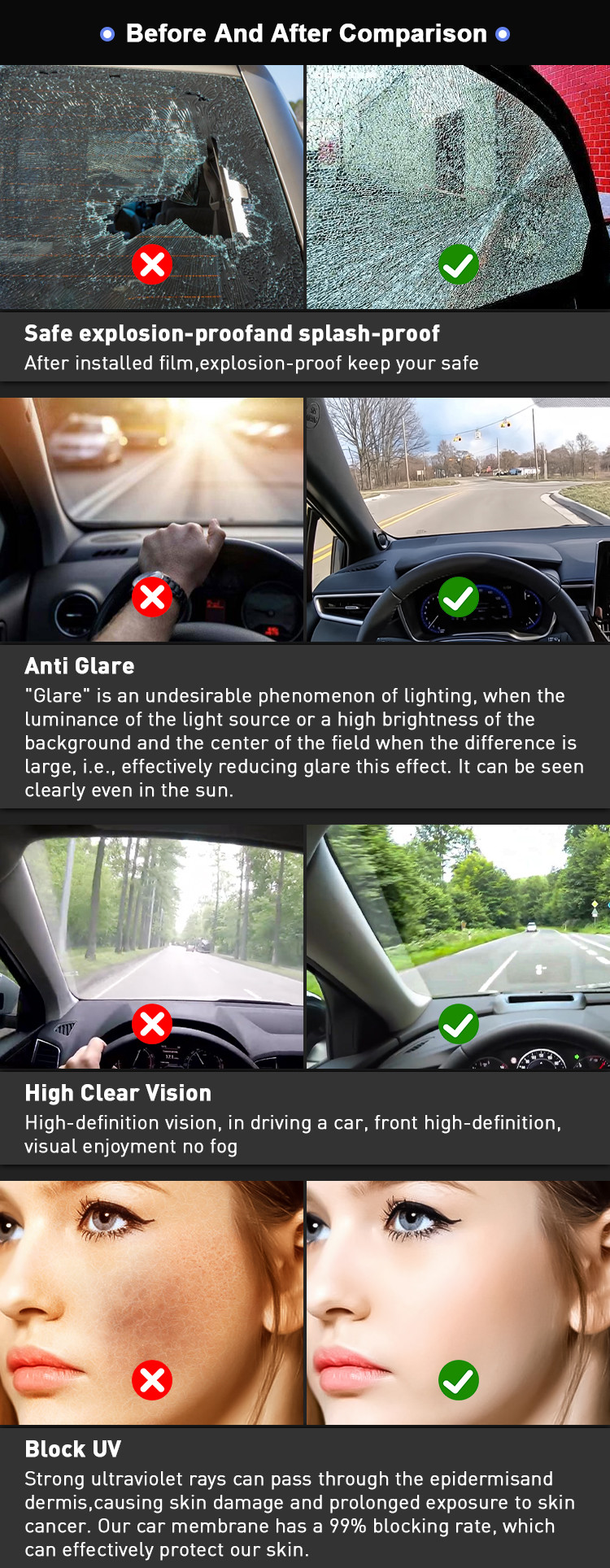 Decorative Solar Film Anti Glare Red Color CR-8065 Chameleon Car Window Film Tint Rainbow