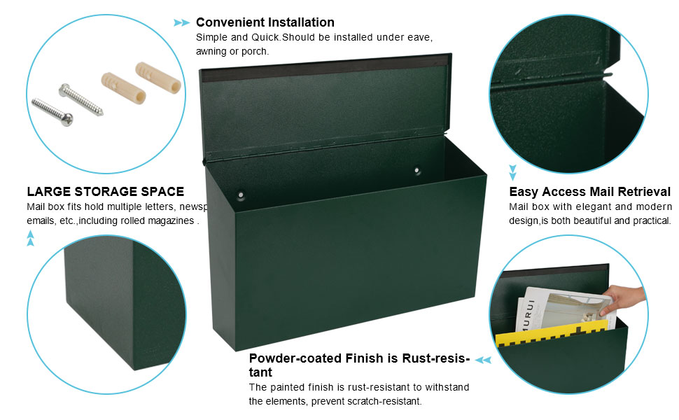Combination Code Lock Key Drop Box with Large Capacity and Galvanized Rust-Proof Metal