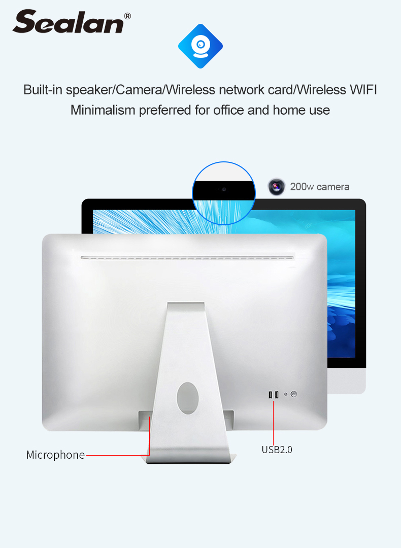 23.6 Inch Touch Screen AIO PC 8g RAM 480g SSD With Builtin Camera