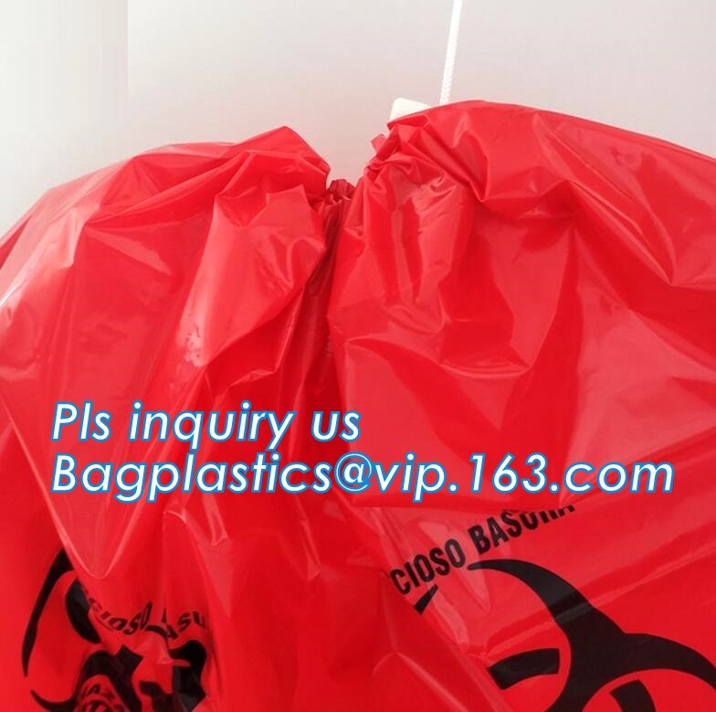 Biohazardous Waste Bag Available in Different Size and Thickness, HDPE/LDPE/PP autoclave bags medical garbage bag for bi