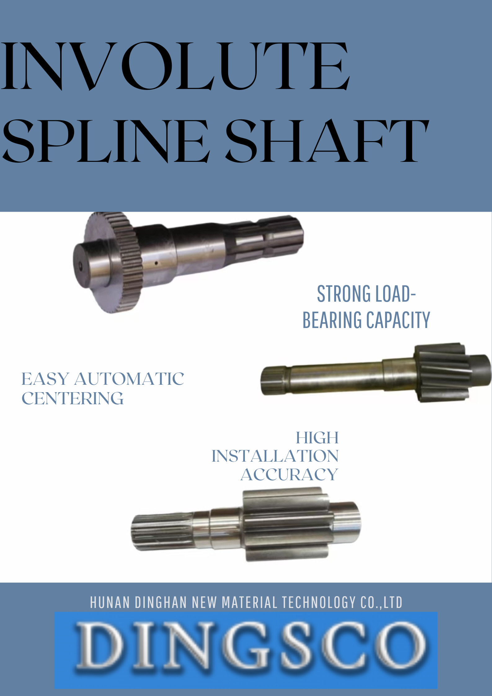 Involute Spline Shaft Machine Milling Grinding Lathe Power Transmission With Long Service Life Spline Gear Pinion Shaft
