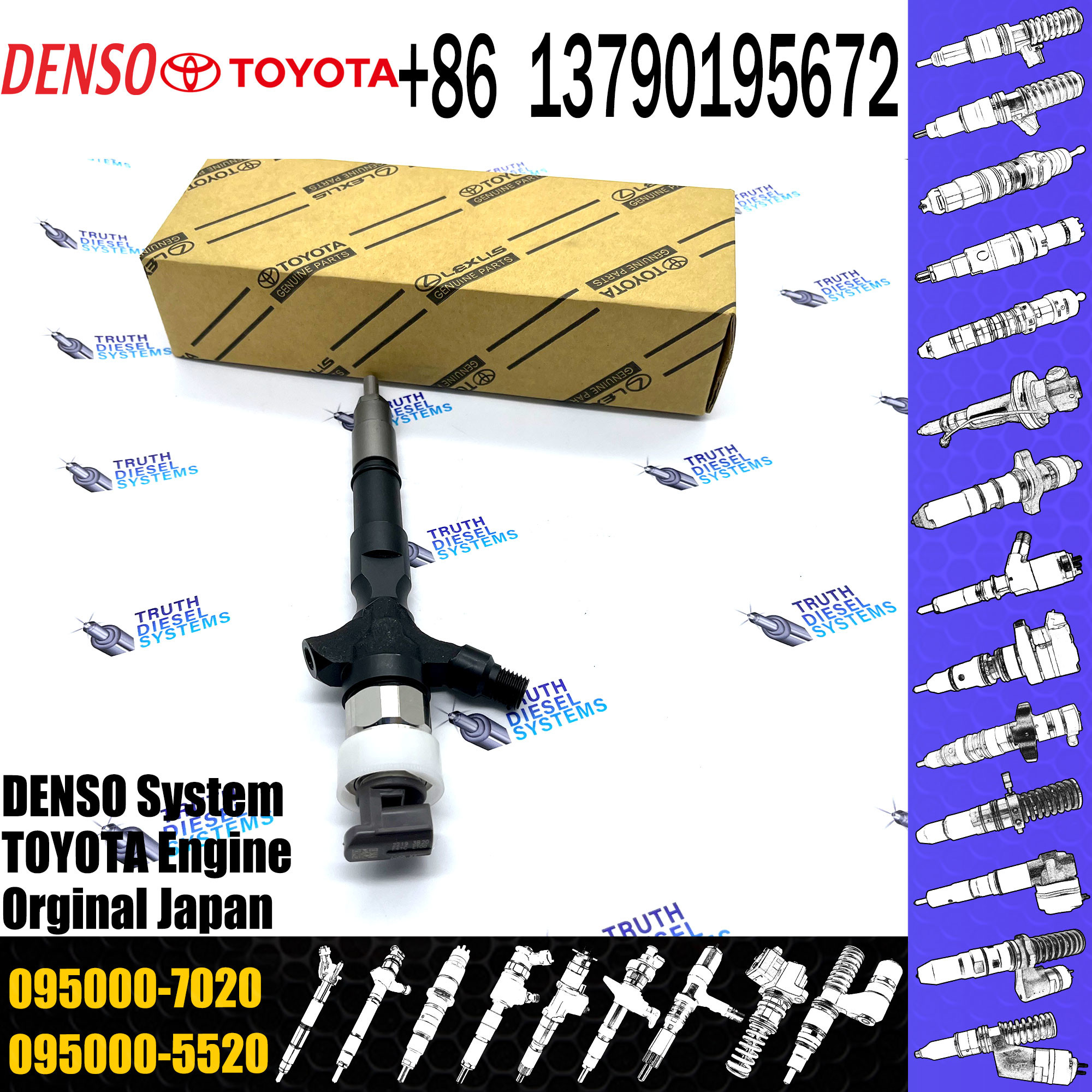 Diesel Common Rail Injector 095000 7020 0950007020 095000-7020 For Diesel Injector