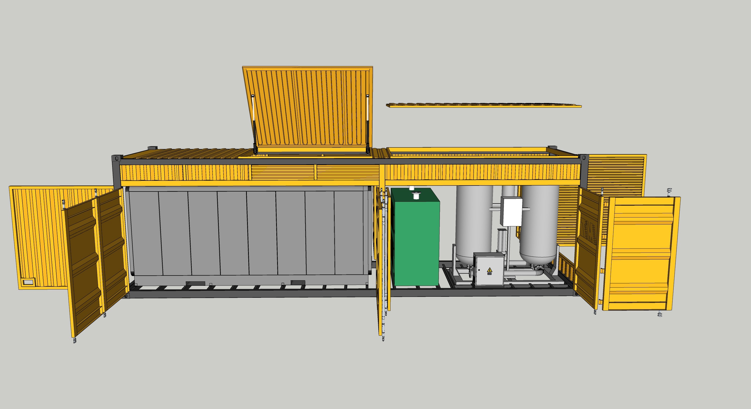 13M2 Frame Box Shipping Container Equipment 20GP IP54