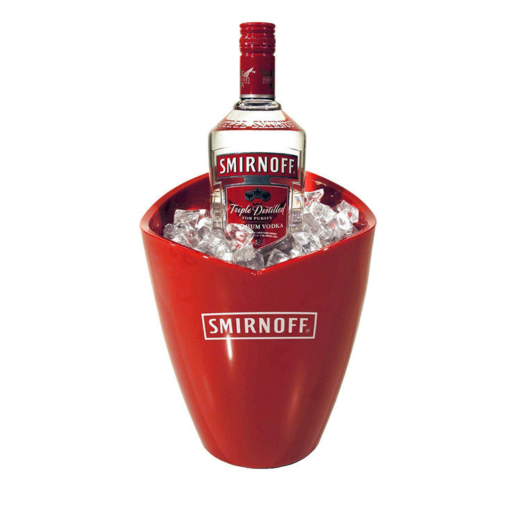 Custom Beer Plastic Champagne Ice Bucket Recyclable For Bar Home Events