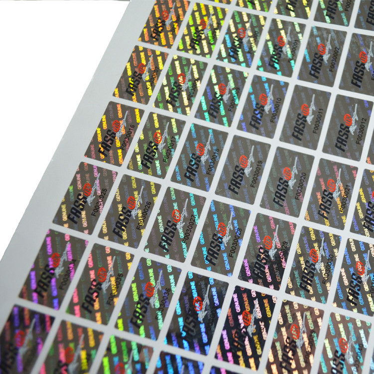 Silver Tamper Evident Hologram Stickers , Waterproof Vinyl Adhesive Label
