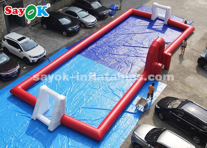 20*8m Red PVC Tarpaulin Inflatable Sports Games Outdoor Football Field