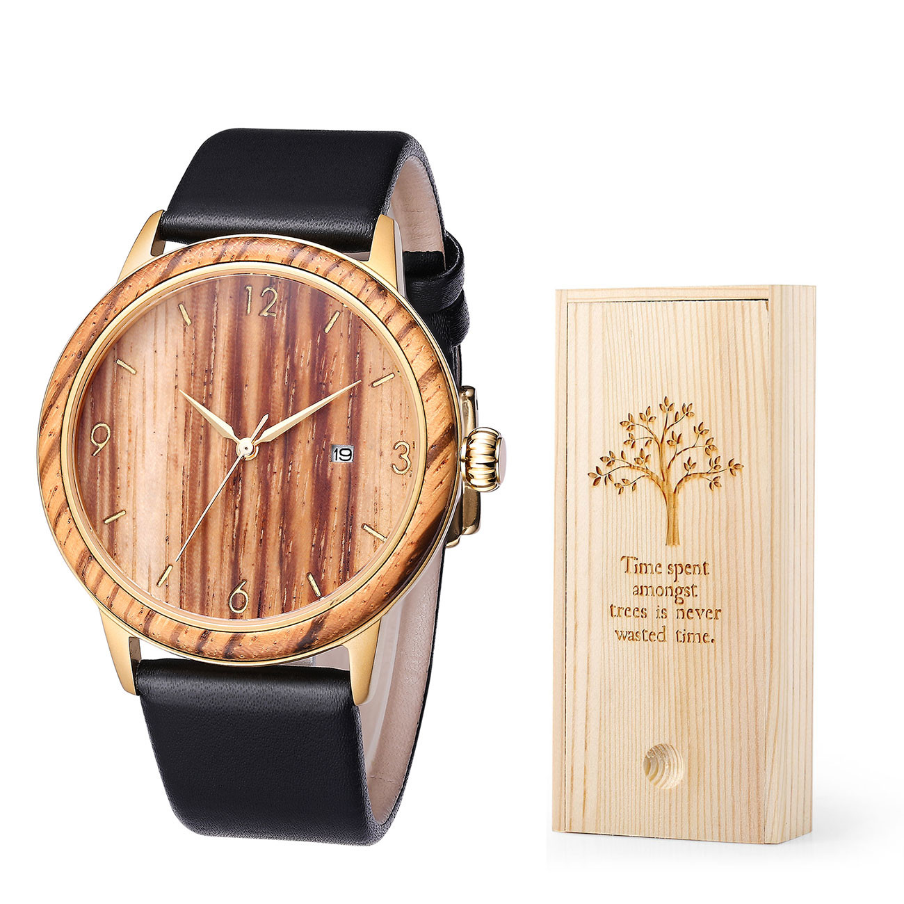 Fashion Design Bamboo Wooden Watches One Year Warranty For Men And Ladies