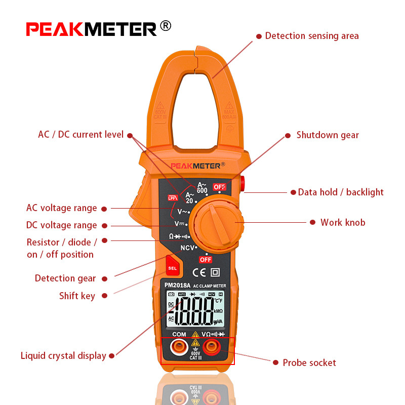 Digital Clamp Meter Measurement instrument tooling AC&DC Voltage NCV Meter