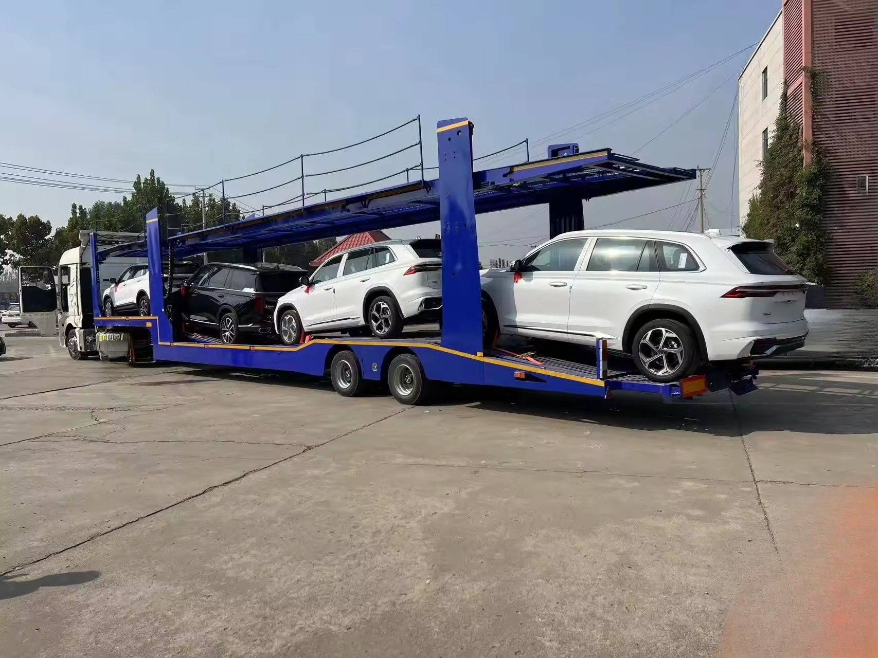2/3 Axle Stainless Steel 6-10 Land Road Car Trailer Semi Utility Flatbed Carrier Trailer