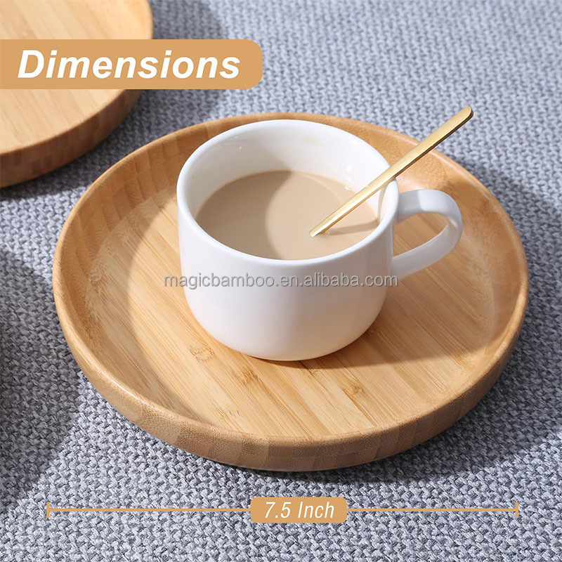 Minimalist Design Style Bamboo Appetizer Plates for Dinner Desserts Snacks and Salads