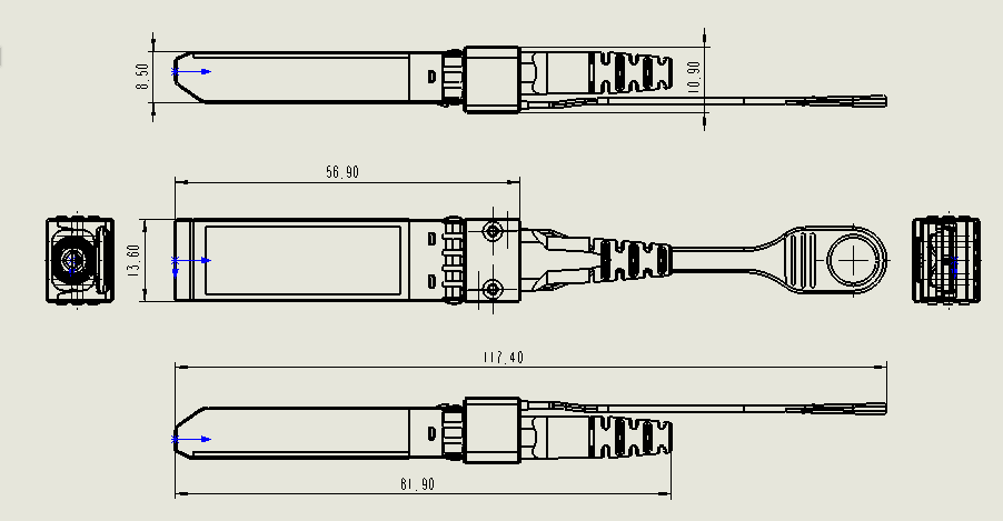 3.0 to 3.6V Optical Fiber SFP SFP AOC Patch Cord for Outdoor Communication 100m RJ11