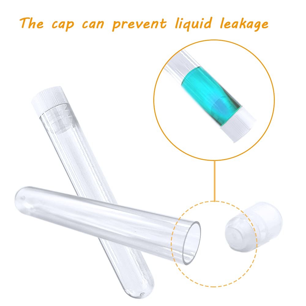 Plastic Test Tubes With Rack,16 X 100mm Tube With Caps Tubes Rack,Test Tube Set For Scientific Experiments