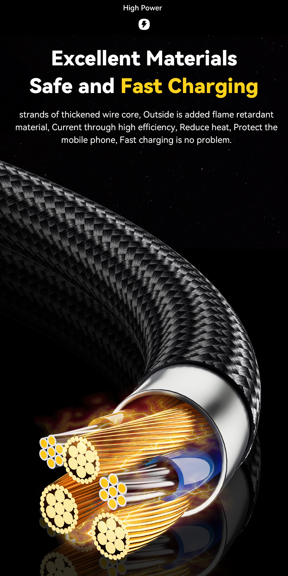ESSAGER ES-X47 Series 100W A-C 1m Short 2m Long USB C Cable