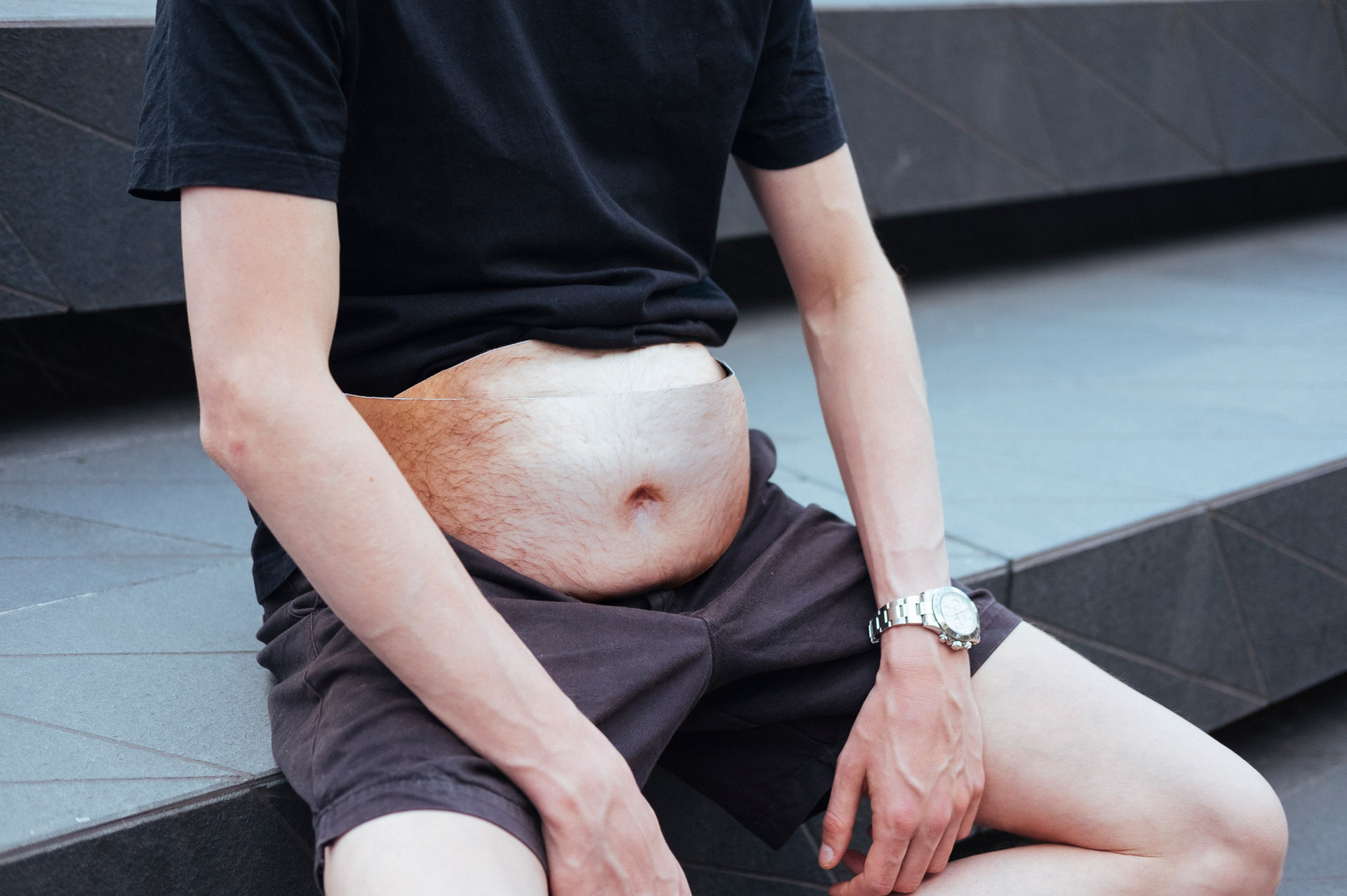 Customized Pattern Novelty Fun Men Women PU Dad Bag Dad Bod Waist Bags Beer Fat Hairy Belly Fanny Pack