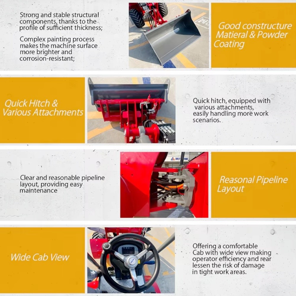 CE Mini Electric Wheel Loader Machine Battery Powered