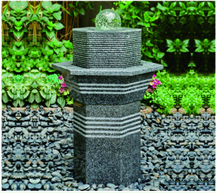 Glass Rolling Ball Small Garden Water Features , Different Shape Granite Ball Fountain