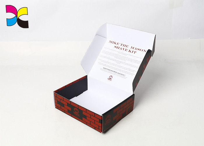 Red and Black Printing Custom Packaging Boxes With White E-flute Corrugated Paperboard