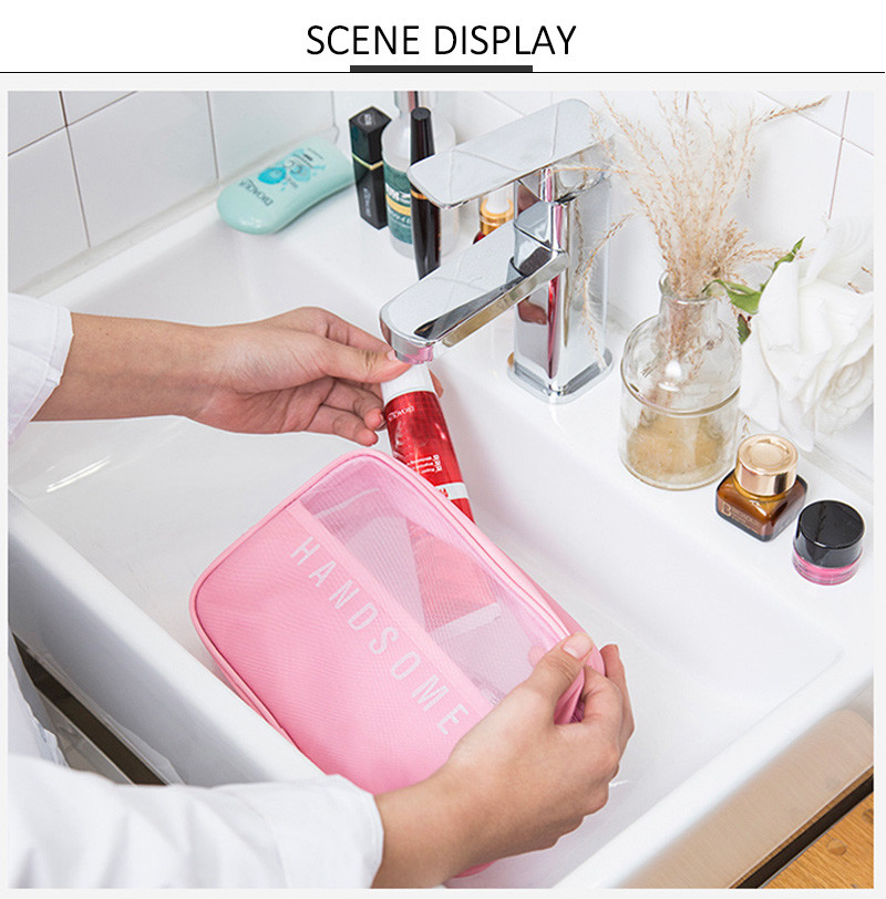 Portable Multi-Functional See Through Men Cosmetic Travel Bag Sets