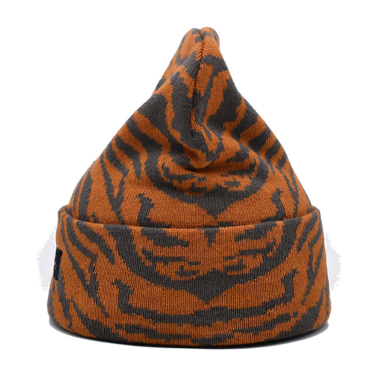 Hot selling custom logo acrylic jacquard wool hat with warm and windproof knitted hat