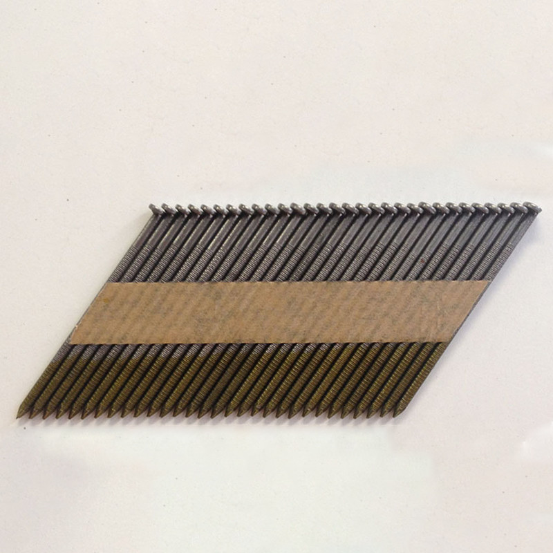 Paper Strip Bright Steel Nails 3.1x75mm Clipped Head 34 Degree For Gas Nailer