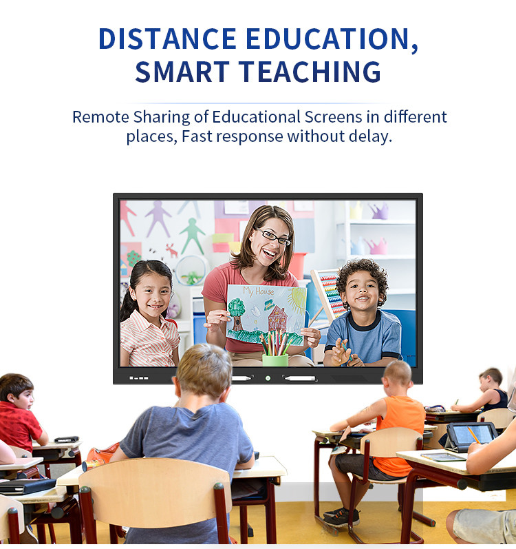 Interactive 5ms Touch Screen Interactive Whiteboard 3840*2160 Resolution