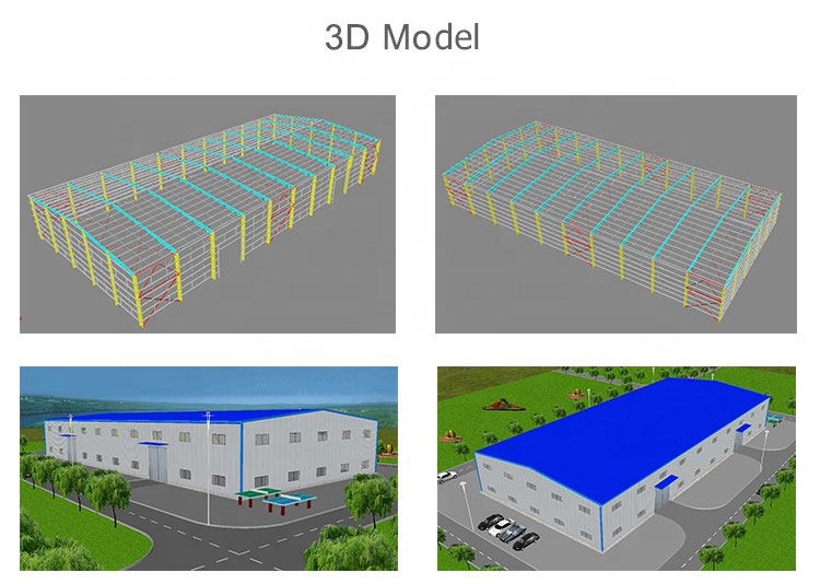 2-10m Height Steel Structure Cow Shed Prefab Warehouse Building With 48mm Pipe